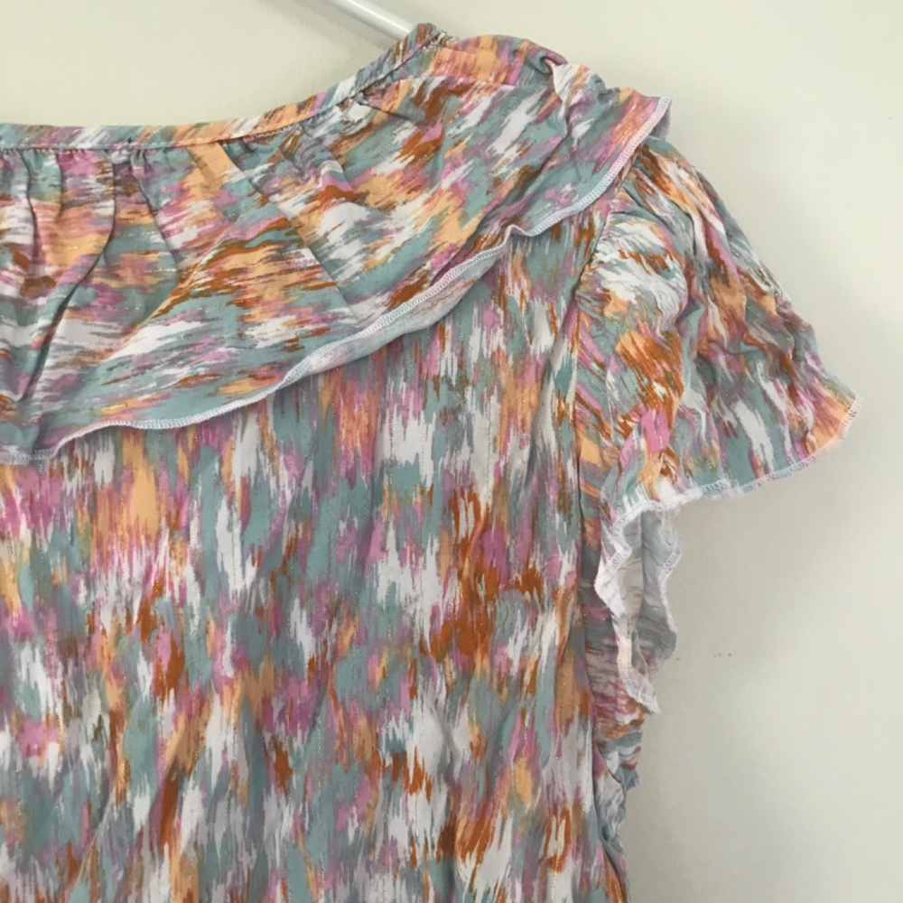 🌻Multicolor with Shimmer Ruffle Tank - Picture 7 of 8